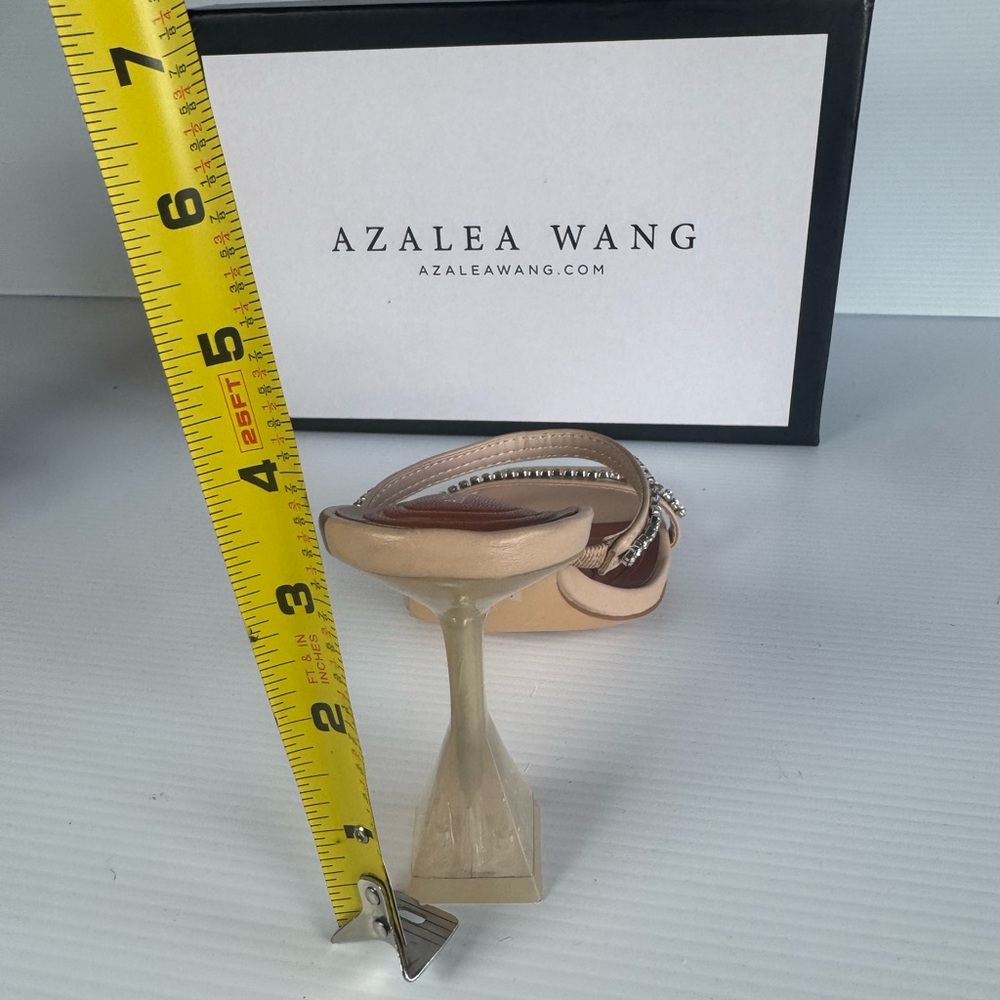 NWT Azalea Wang PYTALS Beige Rhinestone Mule Heels MULTI SIZES Sq Toe Sandals - Picture 4 of 6